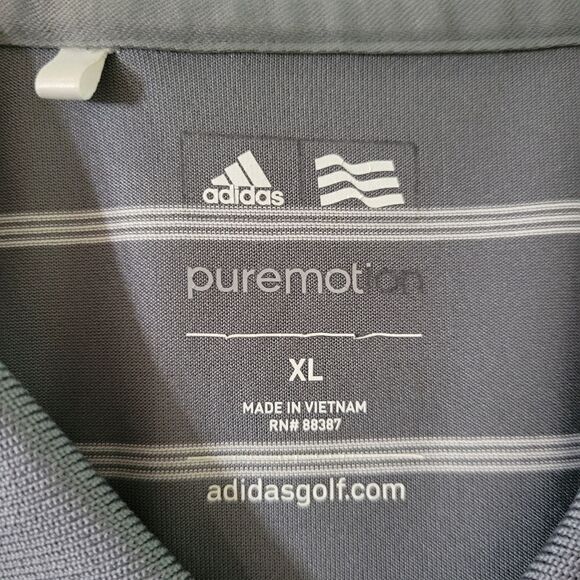 Adidas Golf Men's Classic Gray Stripe Polo Shirt Top   - Picture 2 of 11